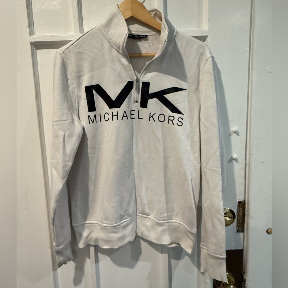 Michael Kors Cream Quarter-Zip Pullover